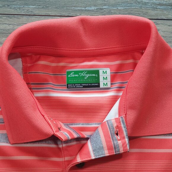 Ben Hogan Performance Men M Striped Polo Shirt Short Sleeve Golf Activewear - Picture 5 of 7